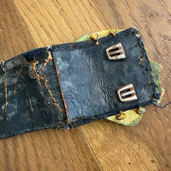 Vintage 70s Chanel Coco Profile Buckle Denim Belt READ 27-30 - Picture 6 of 11